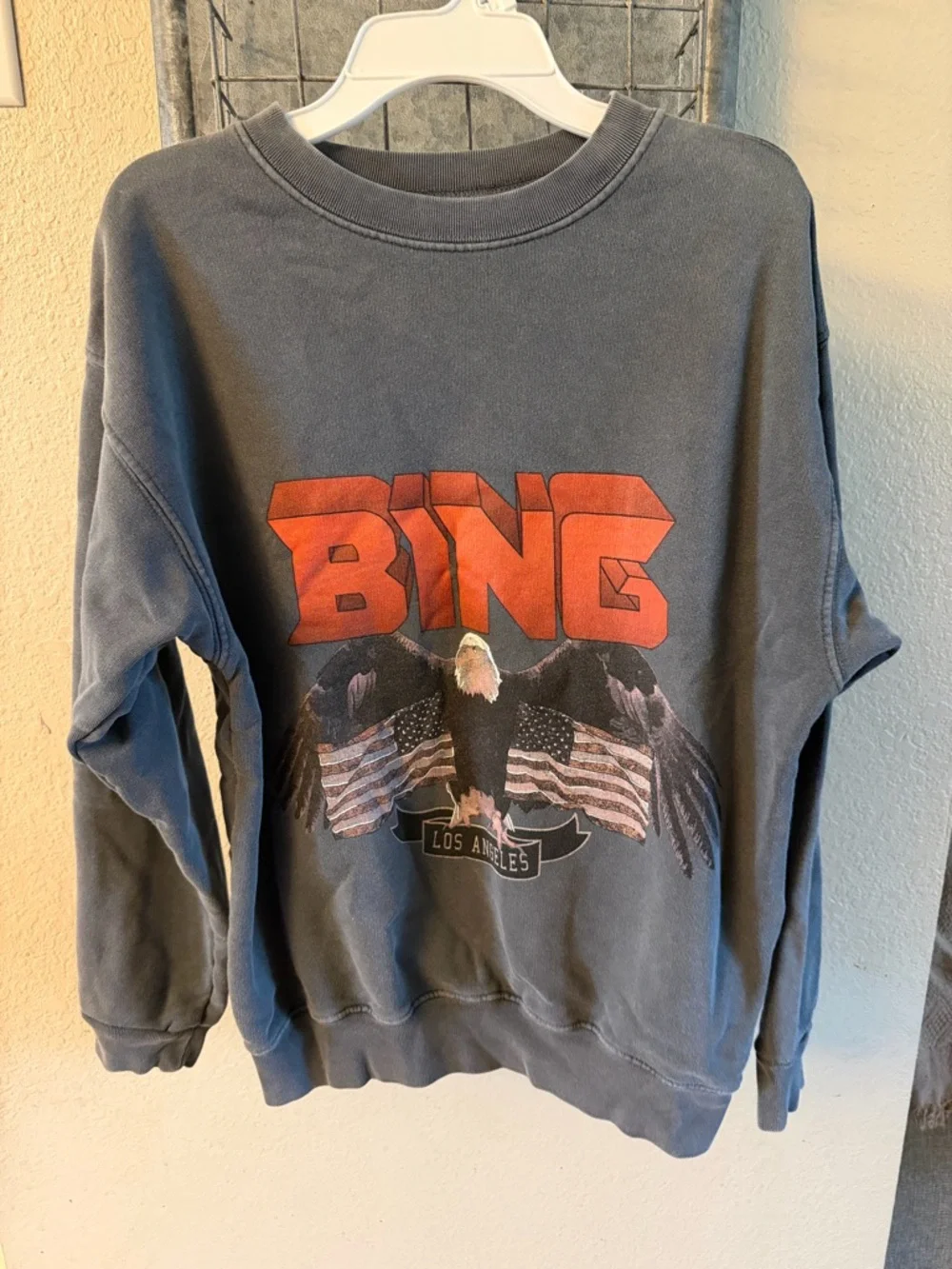 Anine Bing Gray Eagle Logo Crewneck Sweatshirt - Picture 2 of 4